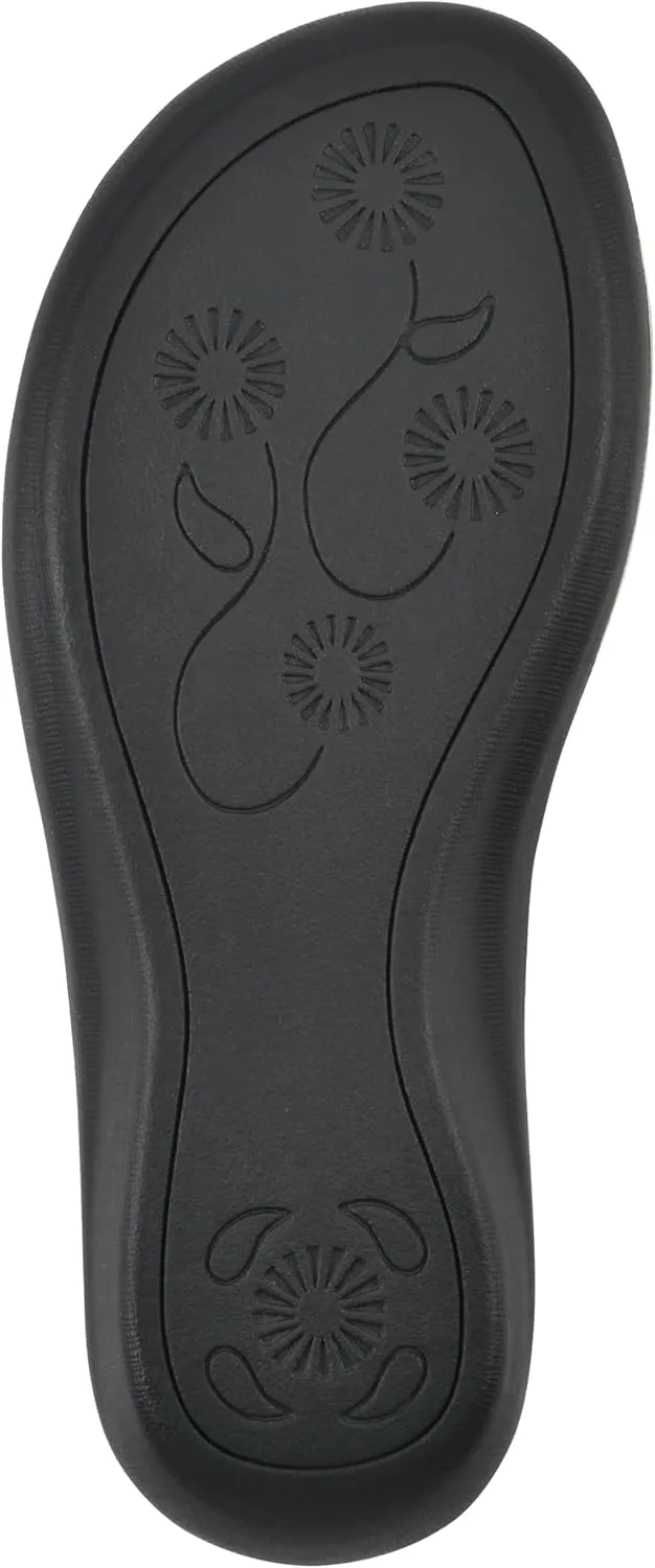 CLIFFS BY WHITE MOUNTAIN Women's Cassia Mini Wedge Flower Flip Flop Sandal
