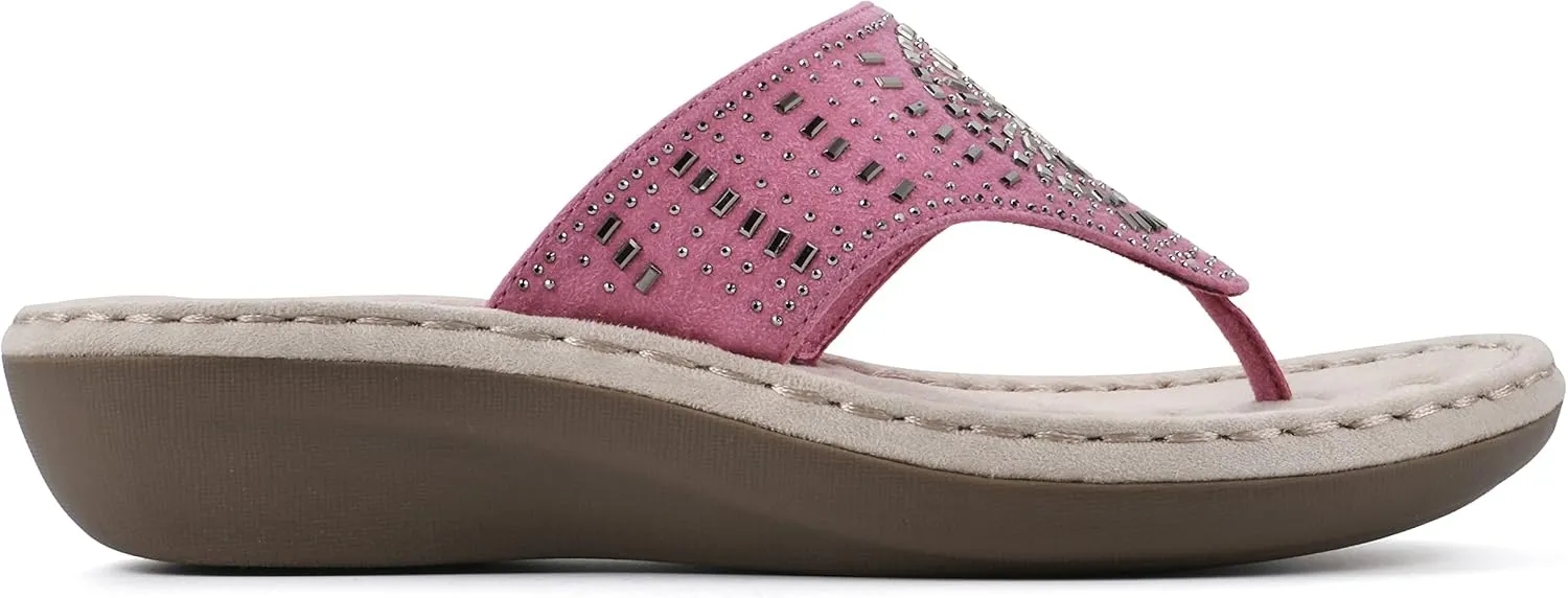 CLIFFS BY WHITE MOUNTAIN Women's Cienna Mini Wedge Flip Flop Sandal