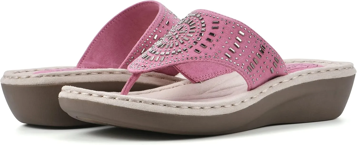 CLIFFS BY WHITE MOUNTAIN Women's Cienna Mini Wedge Flip Flop Sandal