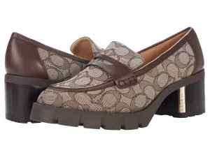 COACH womens Cora Loafer 10 Oak/Maple Jacquard