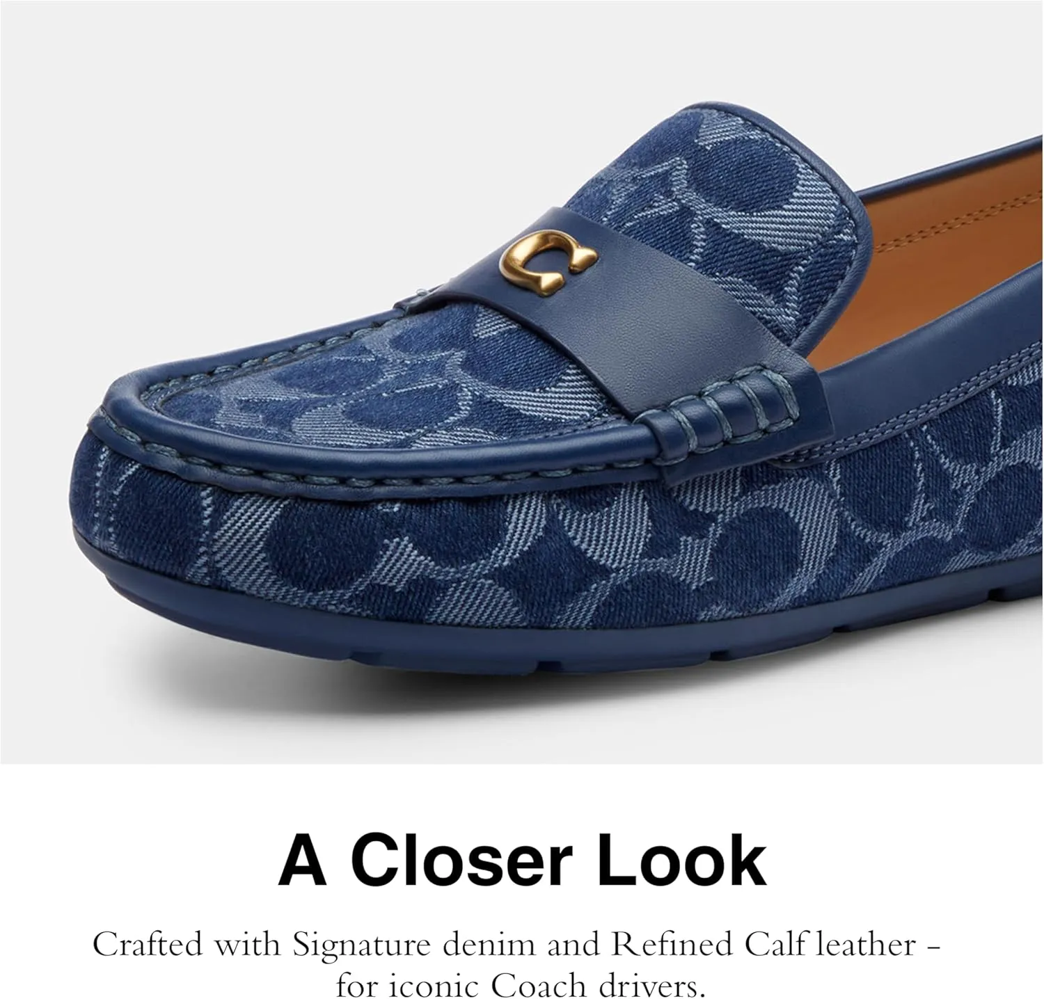 Coach womens Sculpted C Driver in Signature Denim