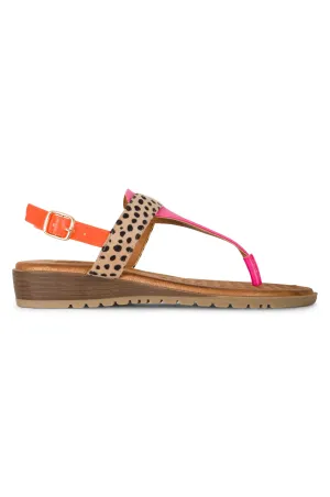 Colourful Faux Leather Sandal | PINK | GINA AB