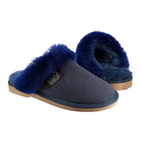 Comfort Me Women's/Unisex Fur Trim UGG Scuffs (Wombat)