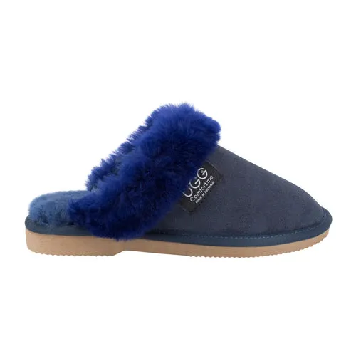 Comfort Me Women's/Unisex Fur Trim UGG Scuffs (Wombat)