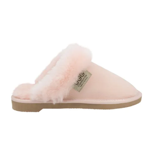 Comfort Me Women's/Unisex Fur Trim UGG Scuffs (Wombat)