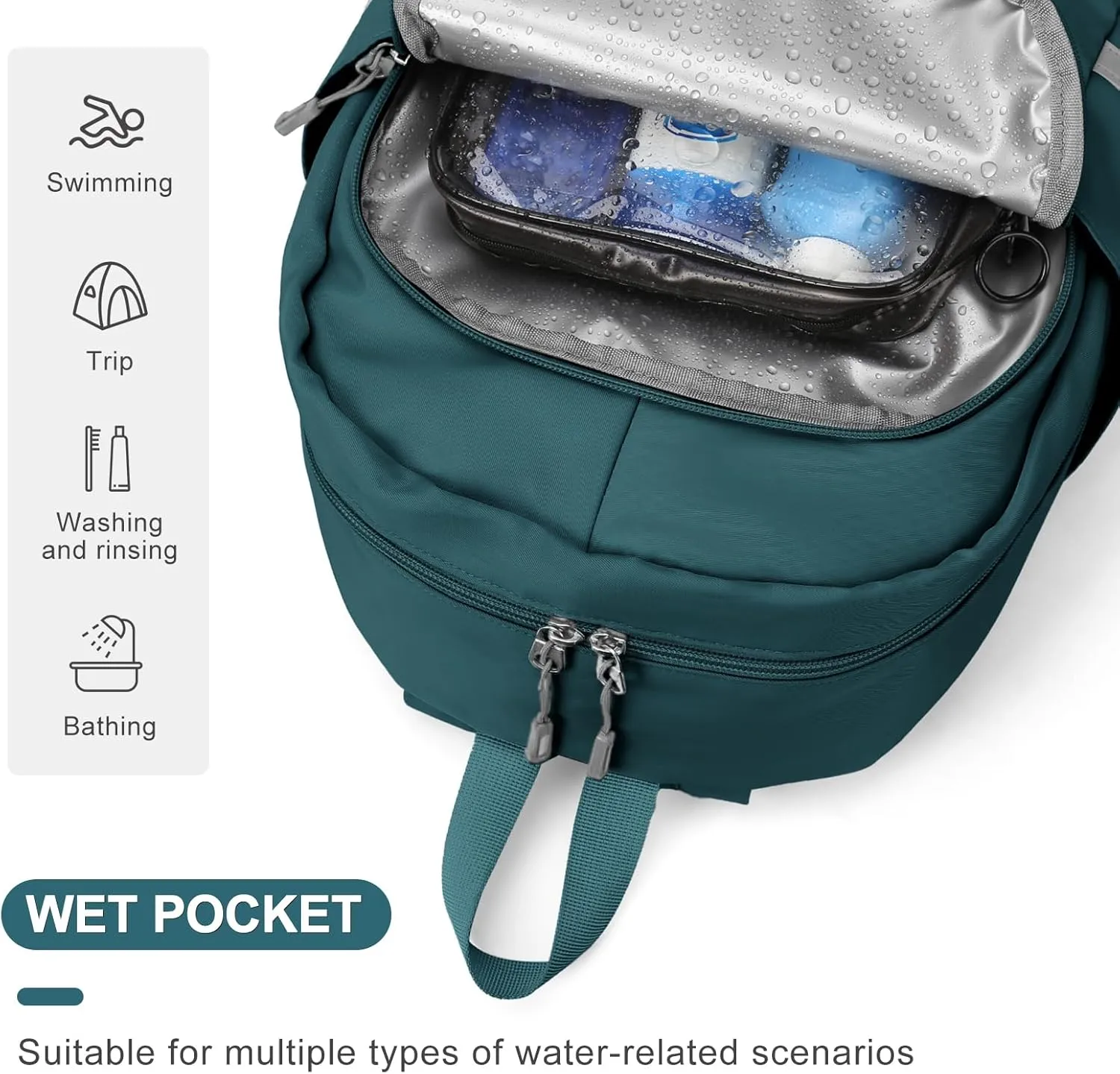 Coofay Gym Backpack for Women - Waterproof, Lightweight, Travel & Workout Sports Bag with Shoe Compartment