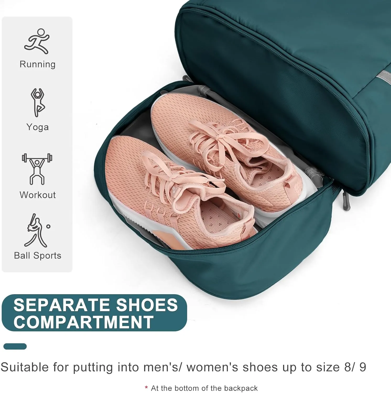 Coofay Gym Backpack for Women - Waterproof, Lightweight, Travel & Workout Sports Bag with Shoe Compartment