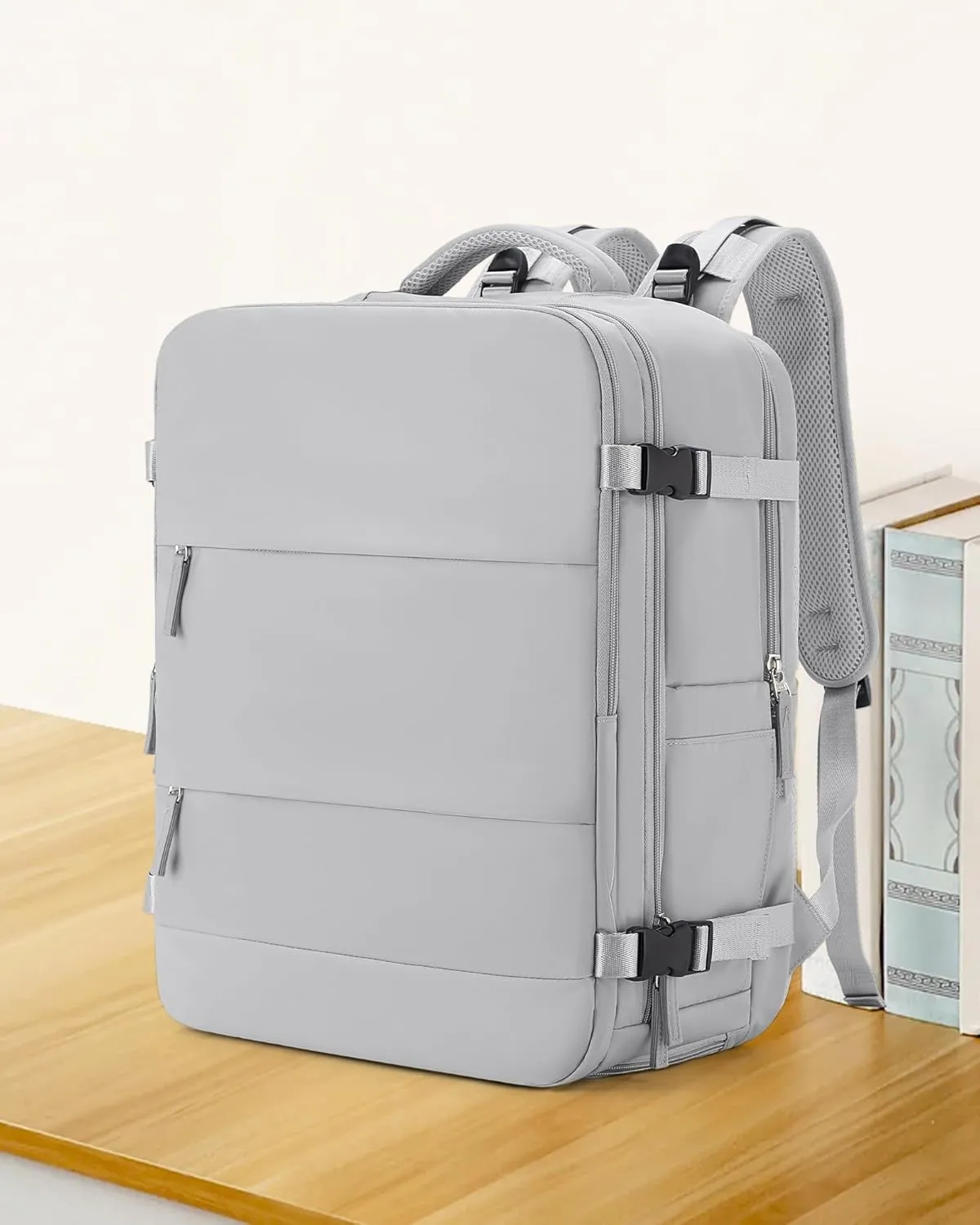 coowoz Large Travel Backpack Carry On for Women Man Gym Backpack with Laptop Compartment Mochila de Viaje Teacher Personal Item Backpack Rucksack Airplane Accessories Must Haves Grey