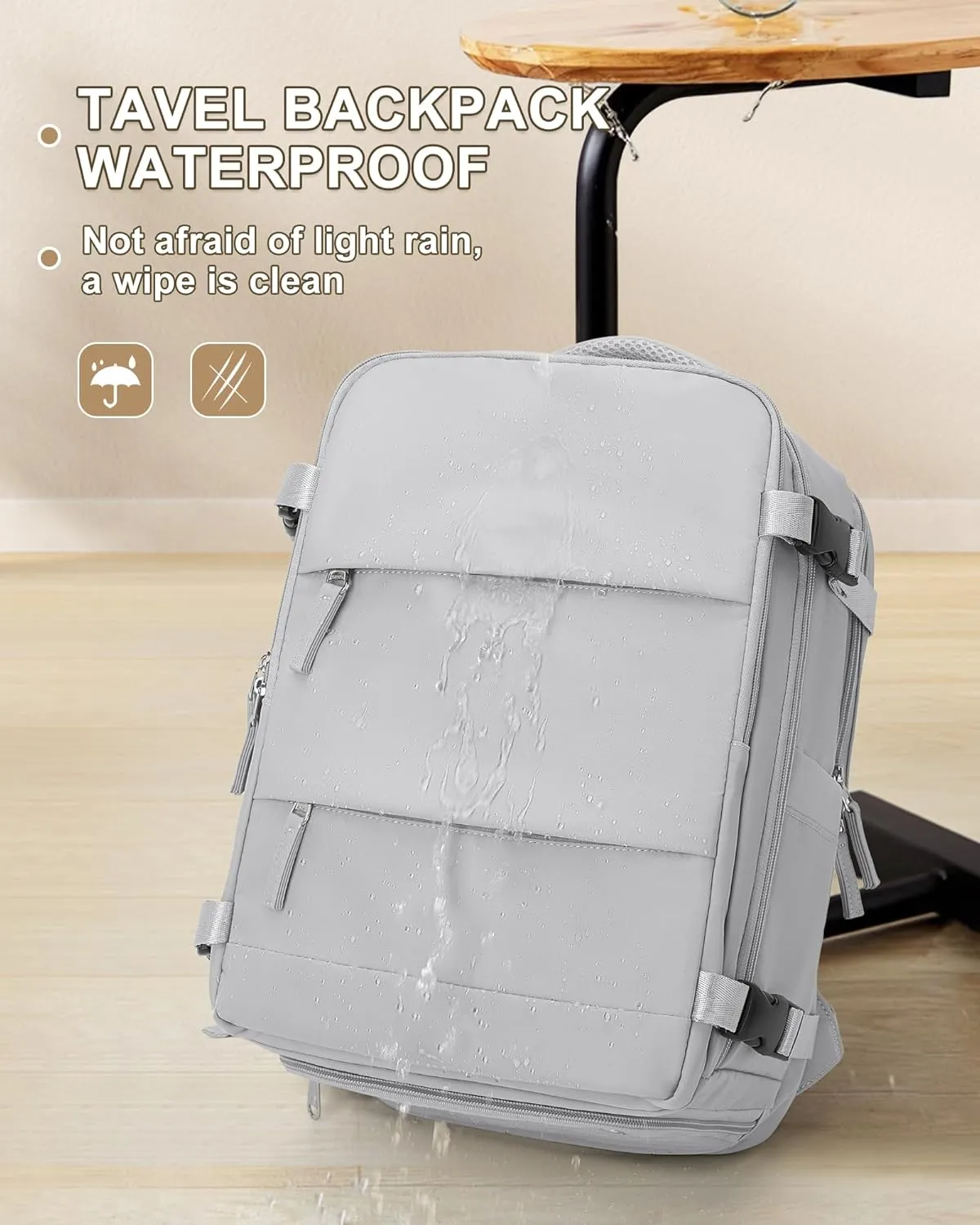coowoz Large Travel Backpack Carry On for Women Man Gym Backpack with Laptop Compartment Mochila de Viaje Teacher Personal Item Backpack Rucksack Airplane Accessories Must Haves Grey