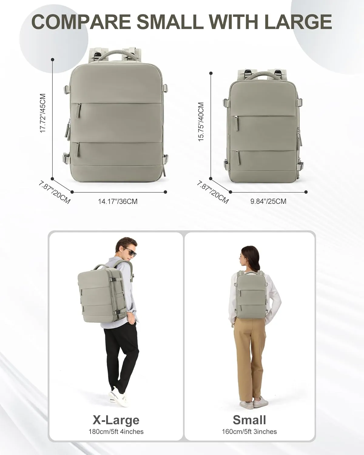 coowoz Travel Backpack Carry On for Women Man Gym Backpack with Laptop Compartment Mochila de Viaje Teacher Personal Item Backpack Rucksack Airplane Accessories Must Haves Brown Small