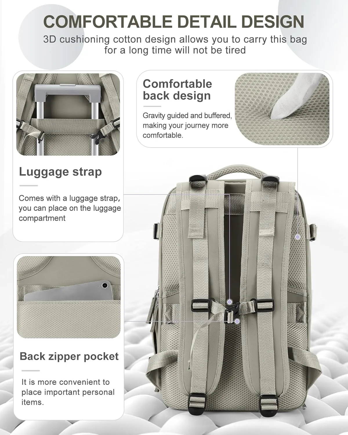 coowoz Travel Backpack Carry On for Women Man Gym Backpack with Laptop Compartment Mochila de Viaje Teacher Personal Item Backpack Rucksack Airplane Accessories Must Haves Brown Small