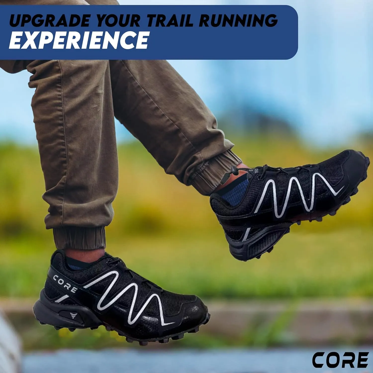 Core Trail Running Shoes - Water Resistant Hiking Running Shoes for Outdoor Sports - Breathable Lightweight Sports Running Shoes for Men and Women