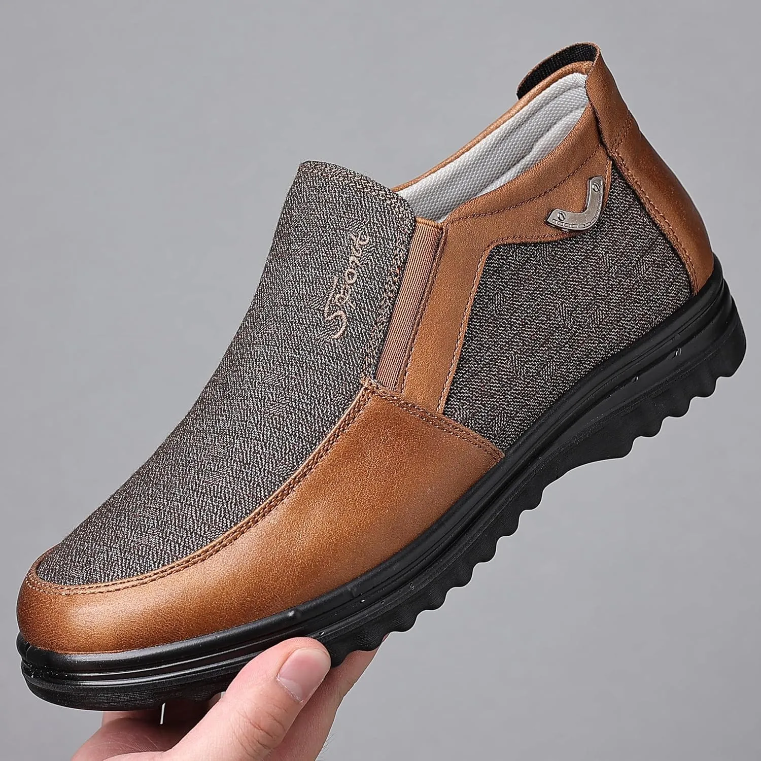 COSIDRAM Mens Casual Loafers Shoes Ankle High Lightweight Moccasins for Adult Male