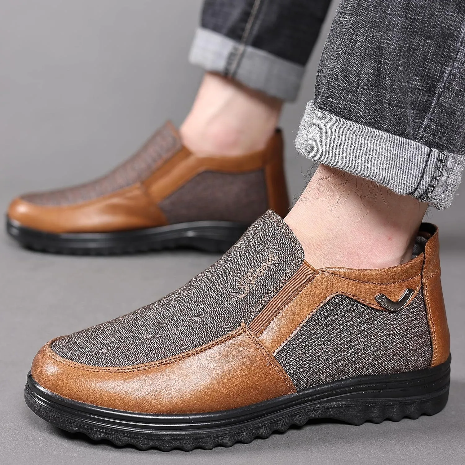 COSIDRAM Mens Casual Loafers Shoes Ankle High Lightweight Moccasins for Adult Male