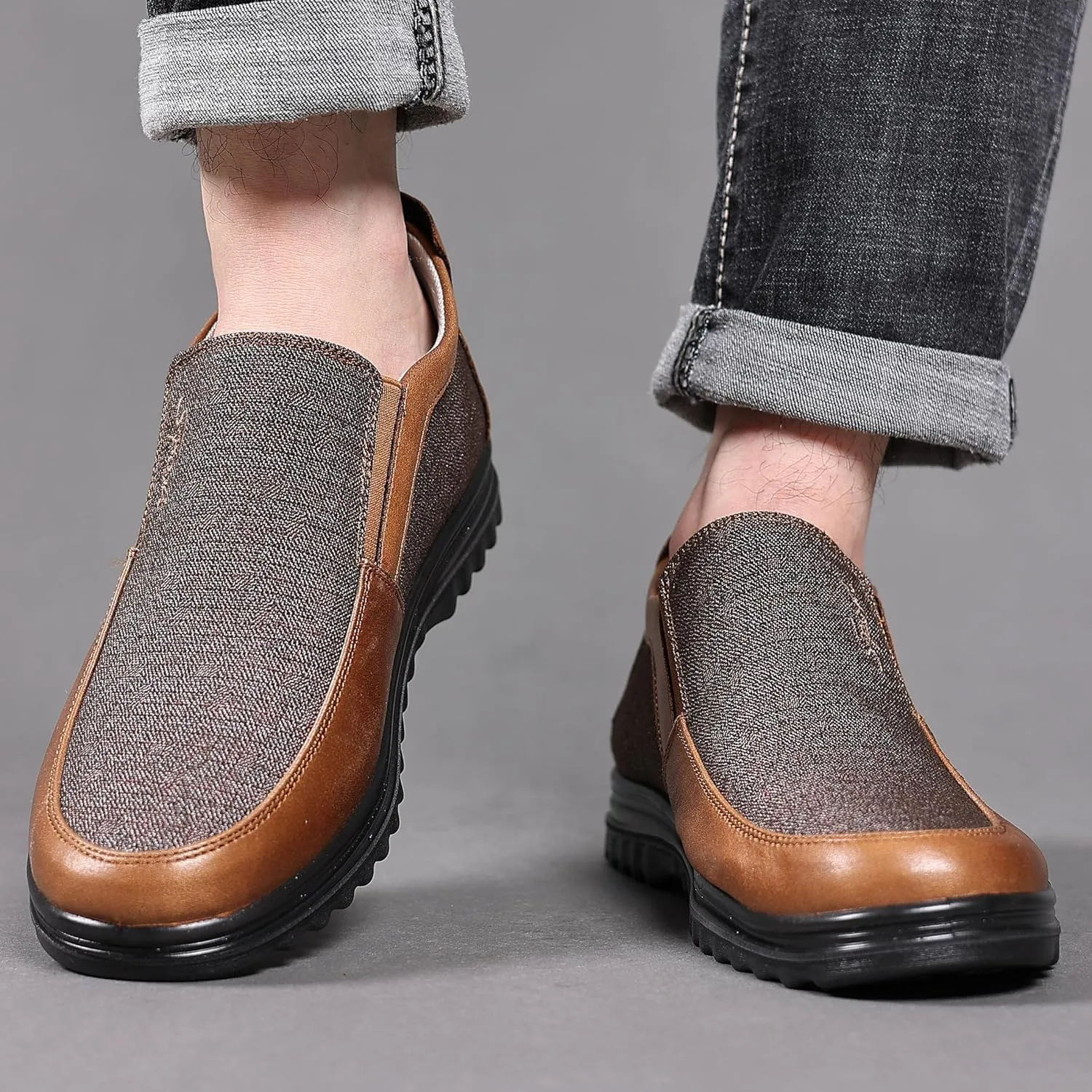 COSIDRAM Mens Casual Loafers Shoes Ankle High Lightweight Moccasins for Adult Male