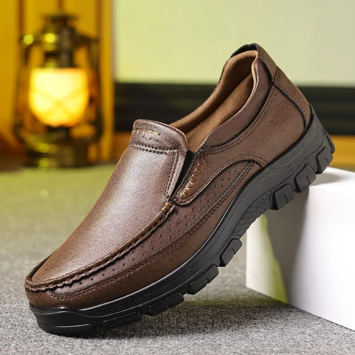 COSIDRAM Mens Casual Loafers Shoes Lightweight Luxury Comfort Bussiness Office Walking Shoes for Male