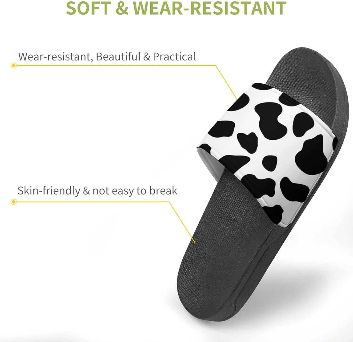 Cow Print Slippers Mens Women Slides Shoes Sandals Non Slip Summer Slipper for Outdoor Beach Home Indoor