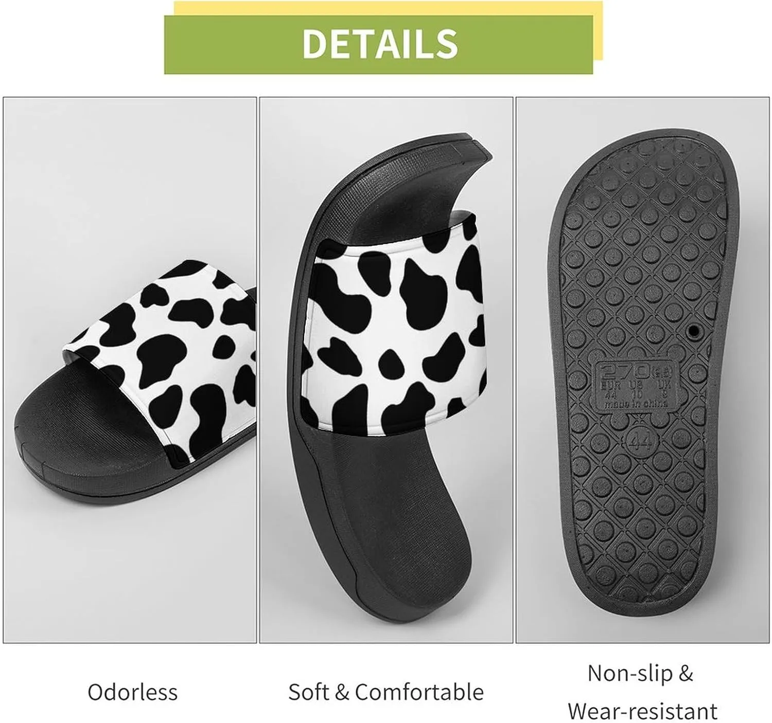Cow Print Slippers Mens Women Slides Shoes Sandals Non Slip Summer Slipper for Outdoor Beach Home Indoor