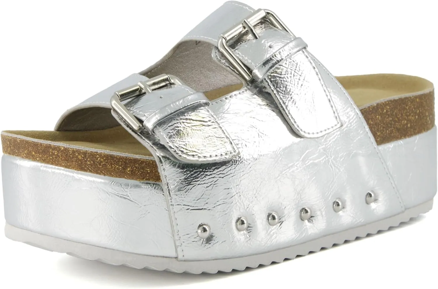 CUSHIONAIRE Women's Guru Genuine Leather footbed platform sandal with  Comfort, Wide Widths Available