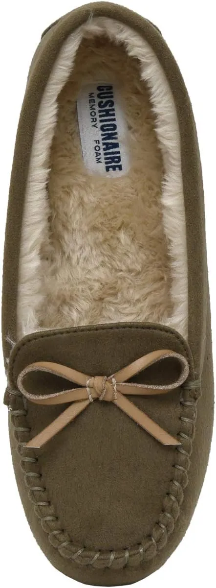 Cushionaire Women's Sabina Moccasin Slipper  Memory Foam