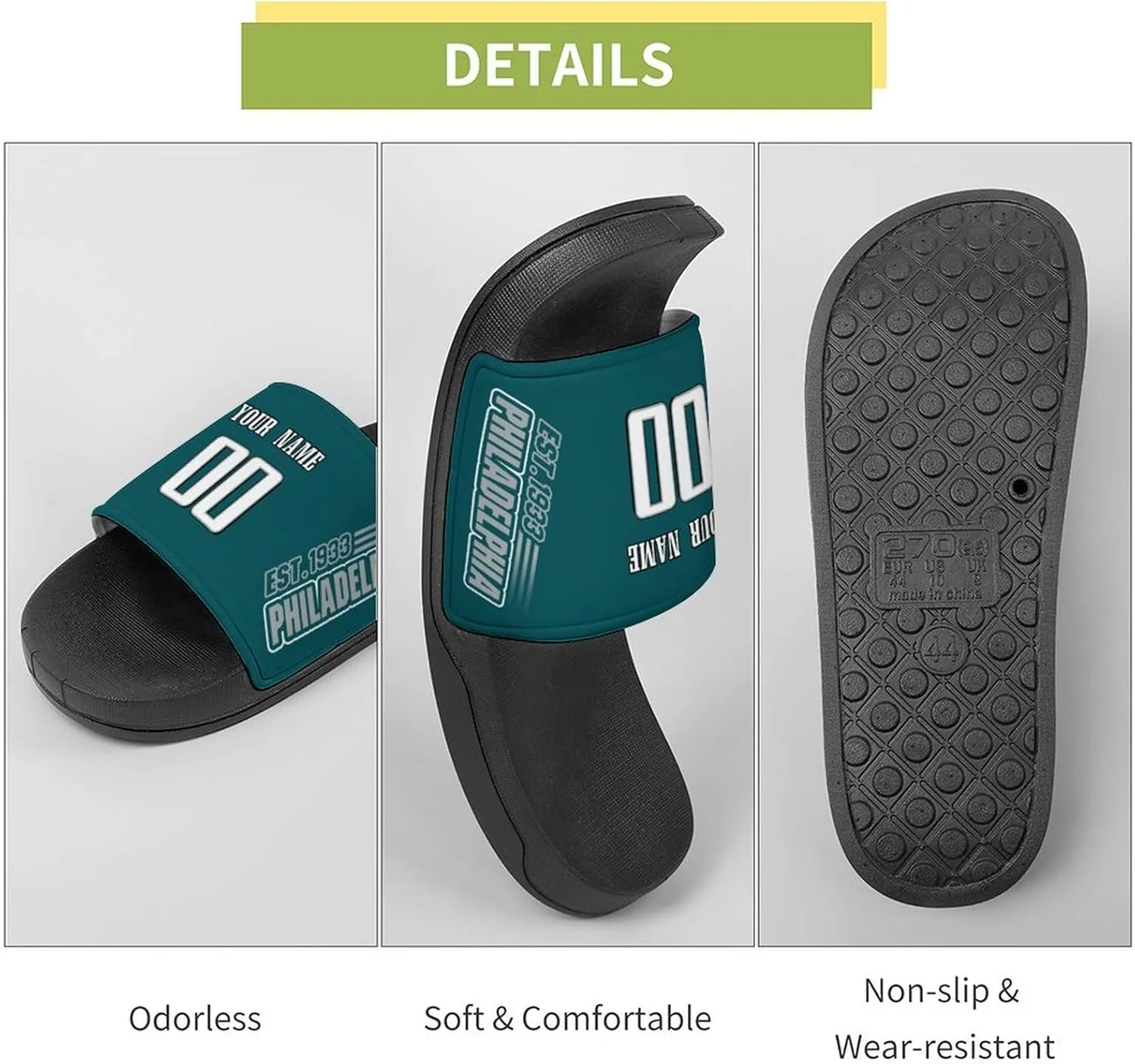 Custom Personalized Home Slippers-Non-slip,Indoor Outdoor Slippers,Beach Shoe Custom Name and Number,Gift For Men,Women.