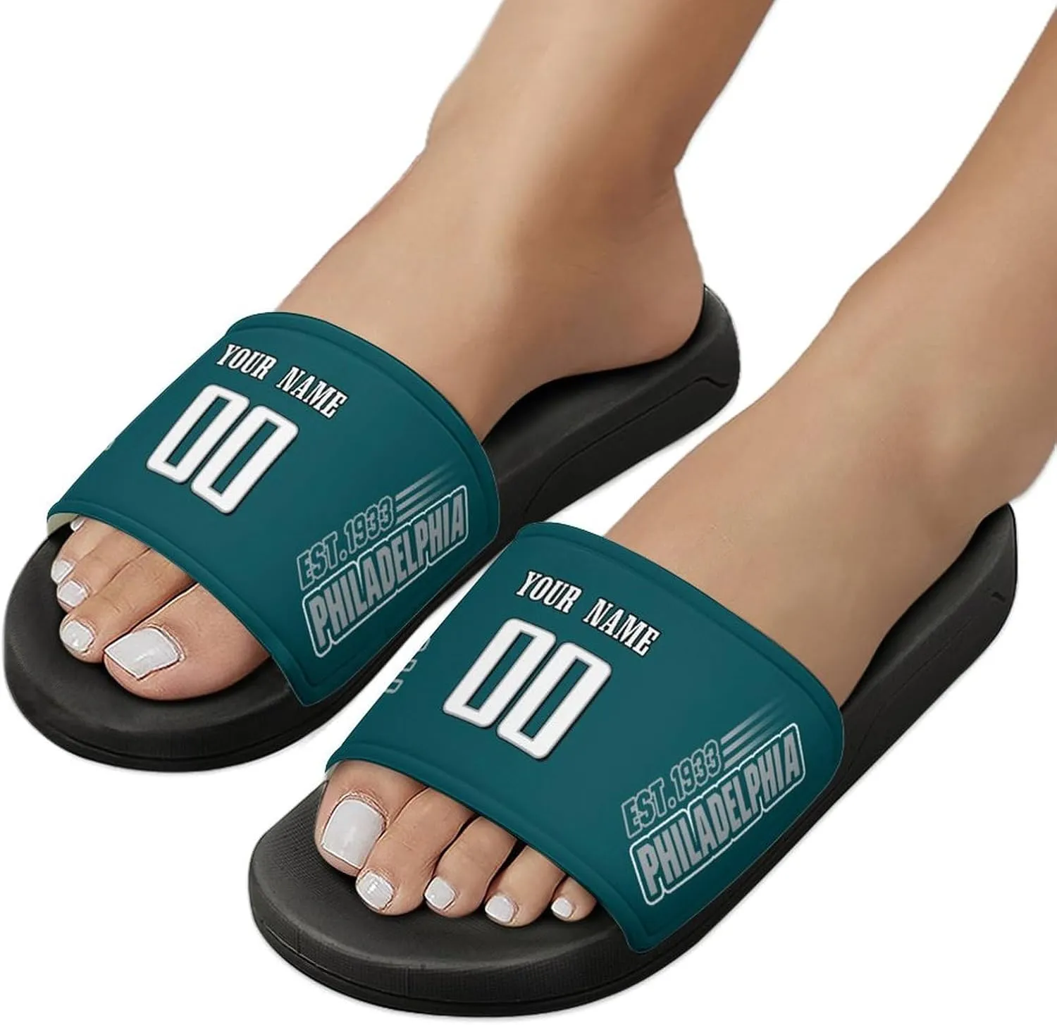 Custom Personalized Home Slippers-Non-slip,Indoor Outdoor Slippers,Beach Shoe Custom Name and Number,Gift For Men,Women.