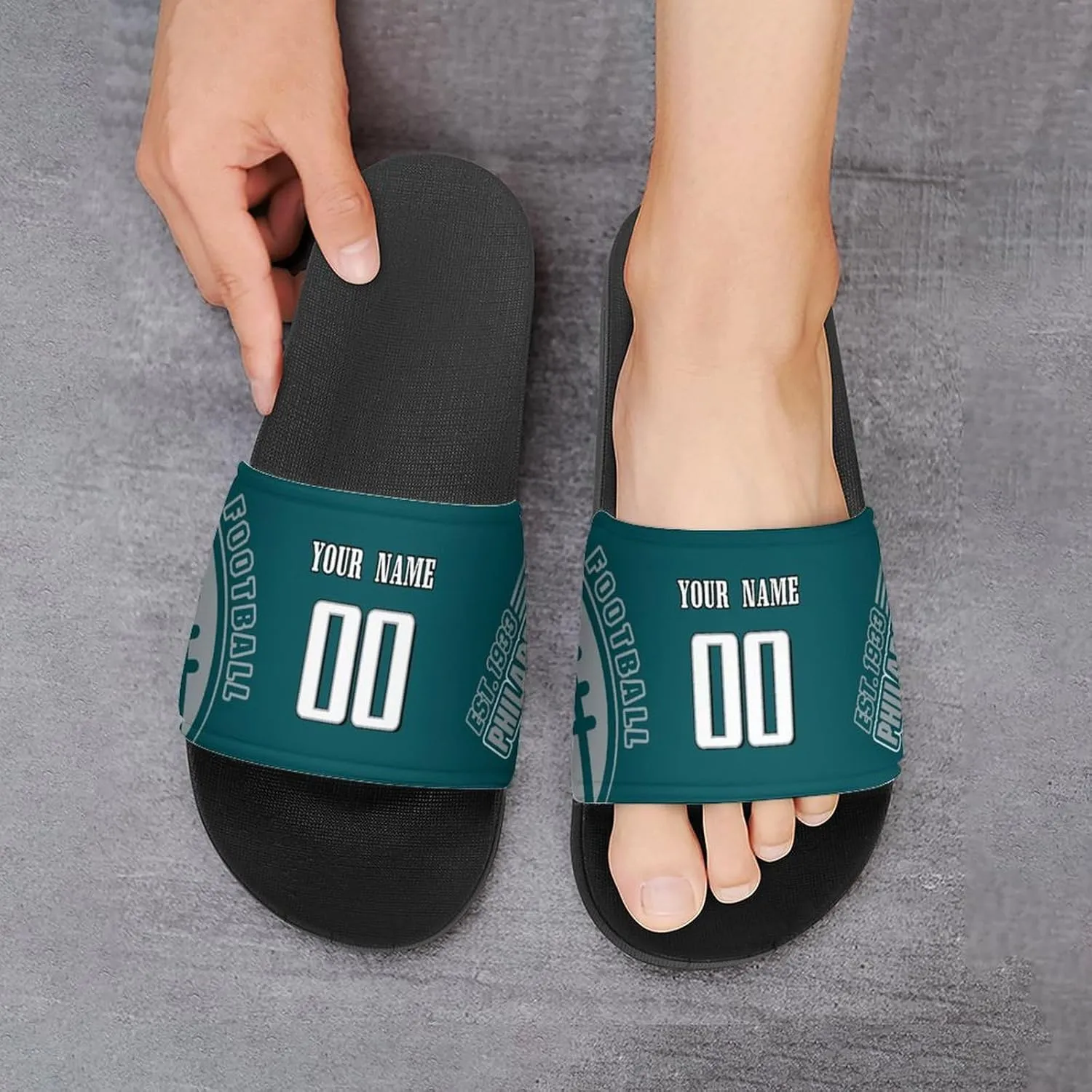 Custom Personalized Home Slippers-Non-slip,Indoor Outdoor Slippers,Beach Shoe Custom Name and Number,Gift For Men,Women.