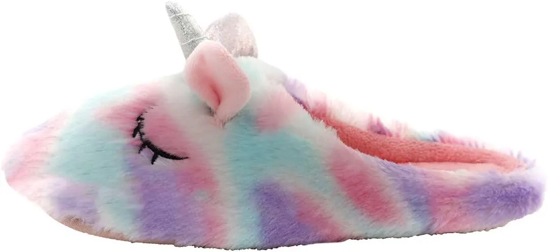 Cute Animal Unicorn Slippers | Rainbow Moose Elf Plush Home Slides | Fluffy Girls Gift Shoes