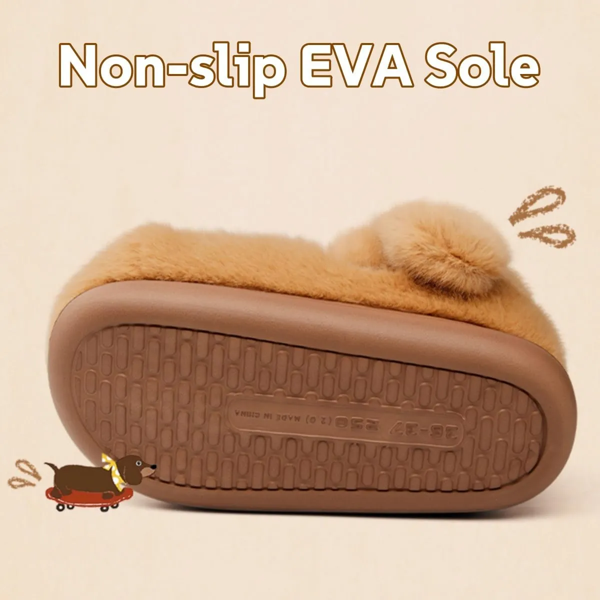 Cute Dog Slippers for Women and Men, Animal Fluffy Slippers, Womens Mens Fuzzy Slippers, Plush Warm Cozy House Slippers