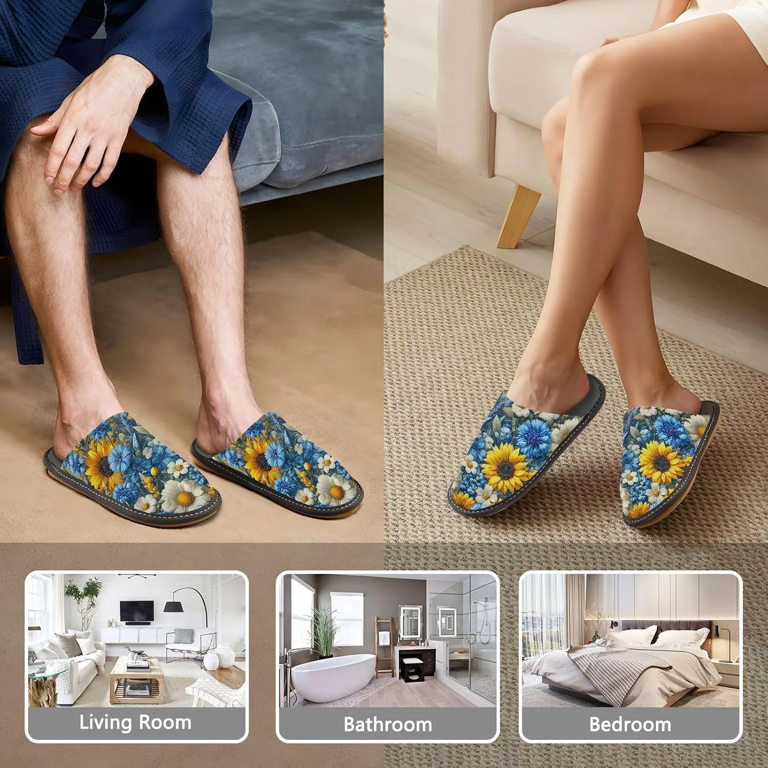 Cute Fuzzy Slippers Mens Houseshoes Women's Indoor Outdoor Slippers Home Slippers for Men