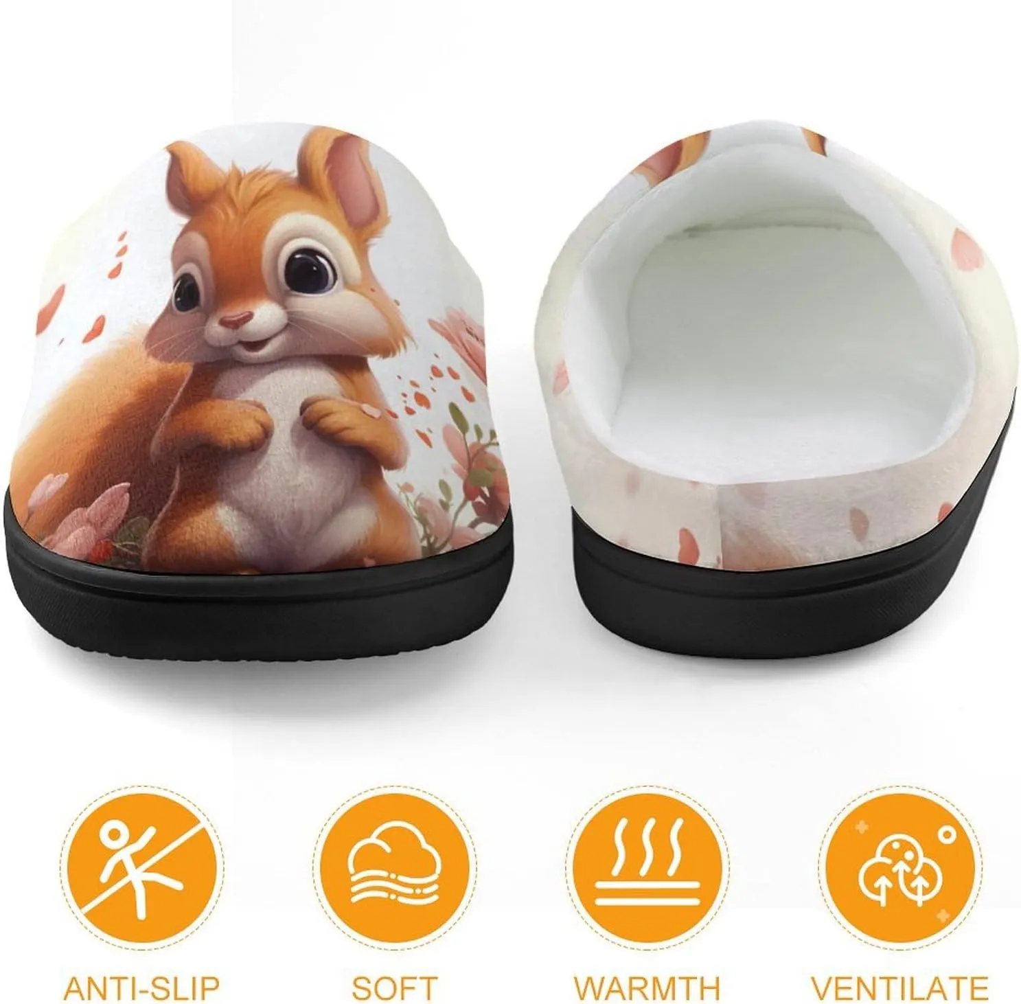 Cute Hamster Kids Slippers for Girls Boys Winter Warm Plush Slip On House Slippers for Indoor Outdoor