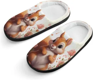 Cute Hamster Kids Slippers for Girls Boys Winter Warm Plush Slip On House Slippers for Indoor Outdoor