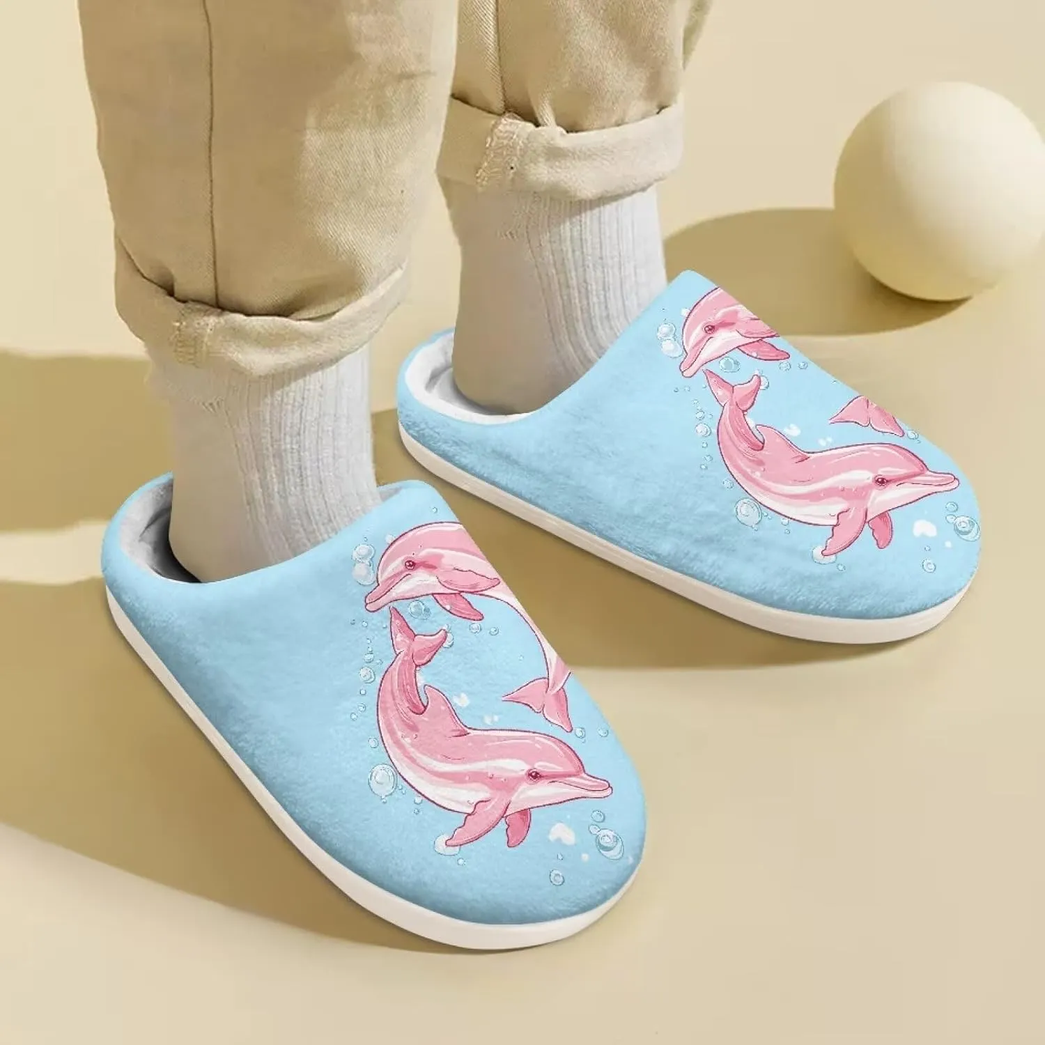 Cute Home Slippers for Girls, Printed Kids House Slippers for Boys, Non Slip Scuff Slippers for Indoor Outdoor
