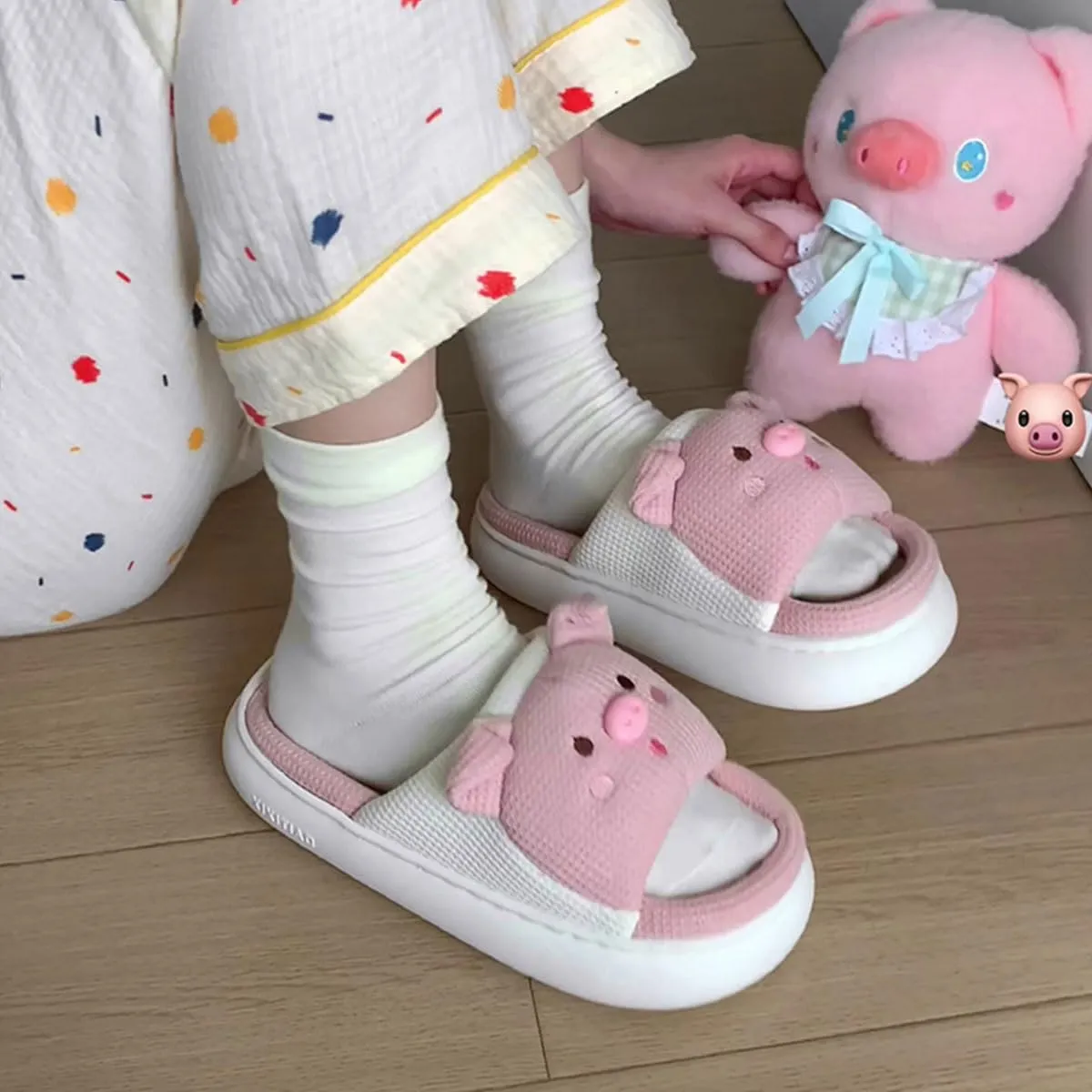 Cute Pig Shape House Slippers for Women,Indoor Outdoor Cartoon Animal Slippers for Girls,Thick Sole Bedroom Slippers