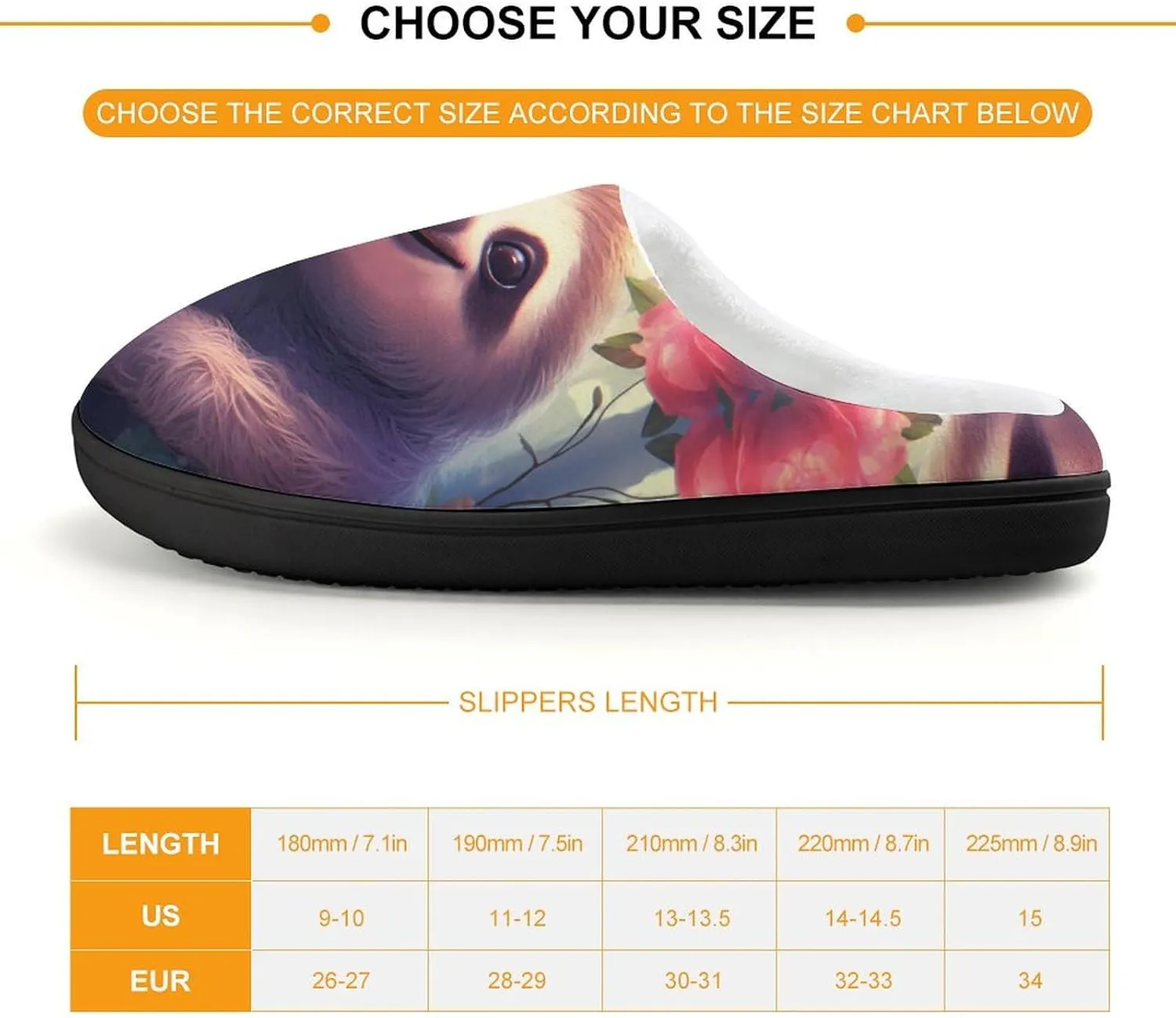 Cute Sloth Animals Kids Slippers for Girls Boys Winter Warm Plush Slip On House Slippers for Indoor Outdoor