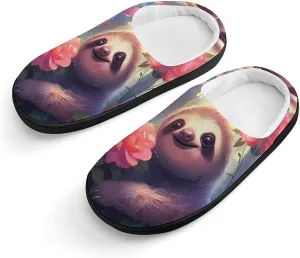 Cute Sloth Animals Kids Slippers for Girls Boys Winter Warm Plush Slip On House Slippers for Indoor Outdoor