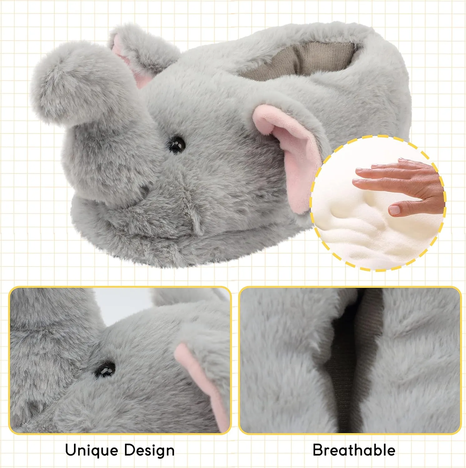Cute Women Penguin Animal Slippers Fluffy Warm Plush House Shoes Novelty Soft Slippers Cartoon Gifts for Birthday Christmas