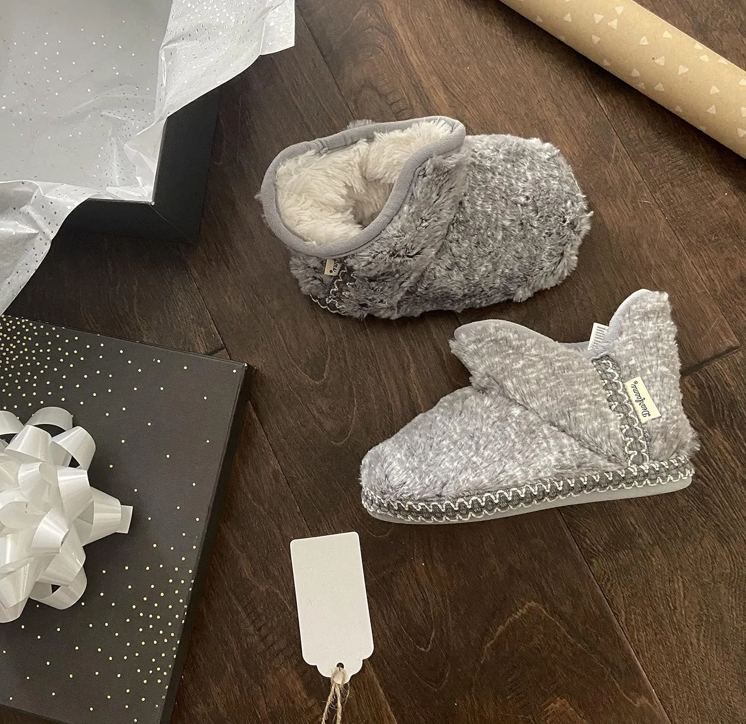 Dearfoams Kids' Charlotte Furry Bootie Slipper