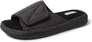 Dearfoams Men's Adjustable Indoor/Outdoor Memory Foam Machine Washable Summer Slide Slipper