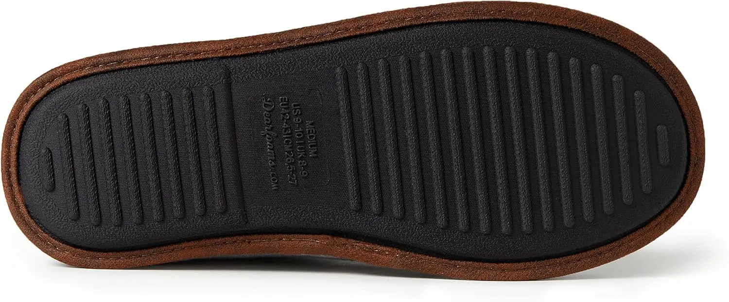 Dearfoams Men's Ashton Quilted Memory Foam Jersey Clog Slipper