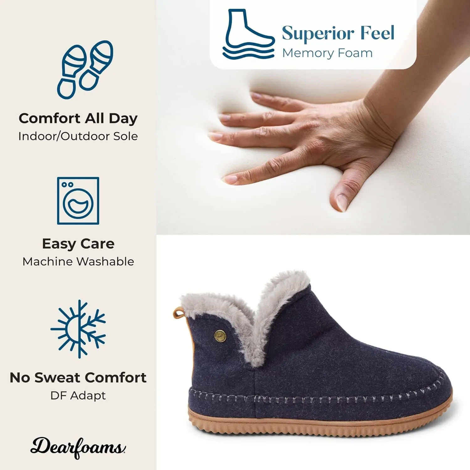 Dearfoams Men's Brixen Indoor/Outdoor Memory Foam Boot Alpine Camping Cozy Slipper House Shoe