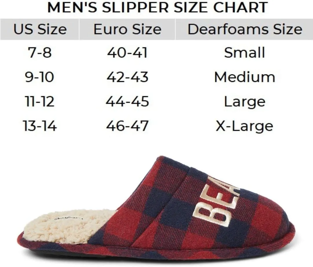 Dearfoams Men's Funny Ugly Christmas Sweater Holiday Scuff Slipper