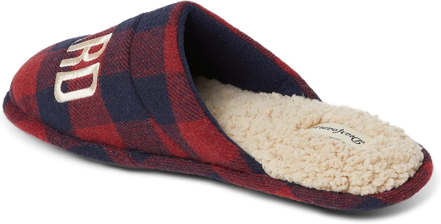 Dearfoams Men's Funny Ugly Christmas Sweater Holiday Scuff Slipper