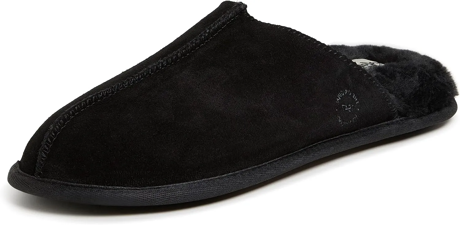Dearfoams Men's Genuine Suede Indoor Outdoor Comfort Memory Foam Bradford Scuff House Slipper