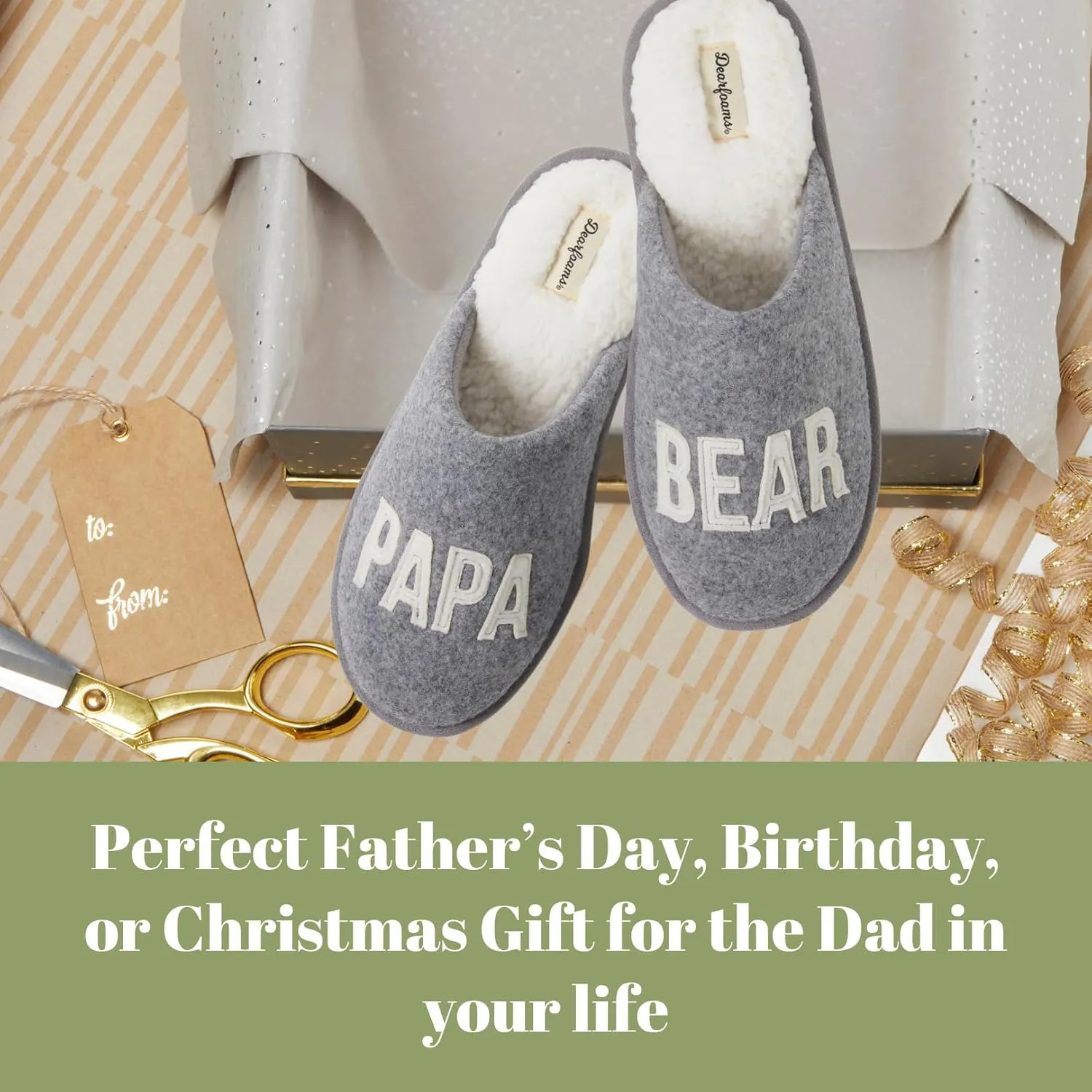 Dearfoams Men's Papa Bear Slipper