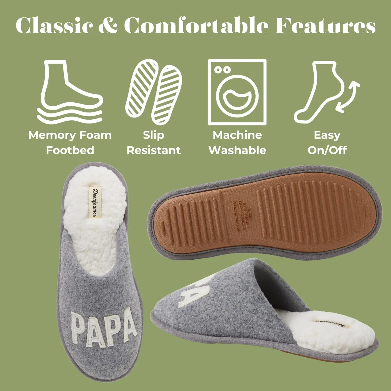 Dearfoams Men's Papa Bear Slipper
