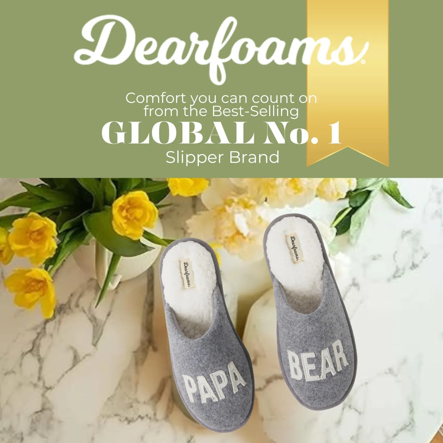 Dearfoams Men's Papa Bear Slipper