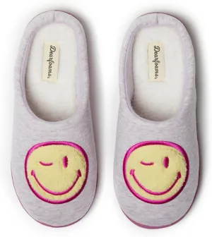 Dearfoams Unisex Adult Smile Icon Retro Preppy Slipper