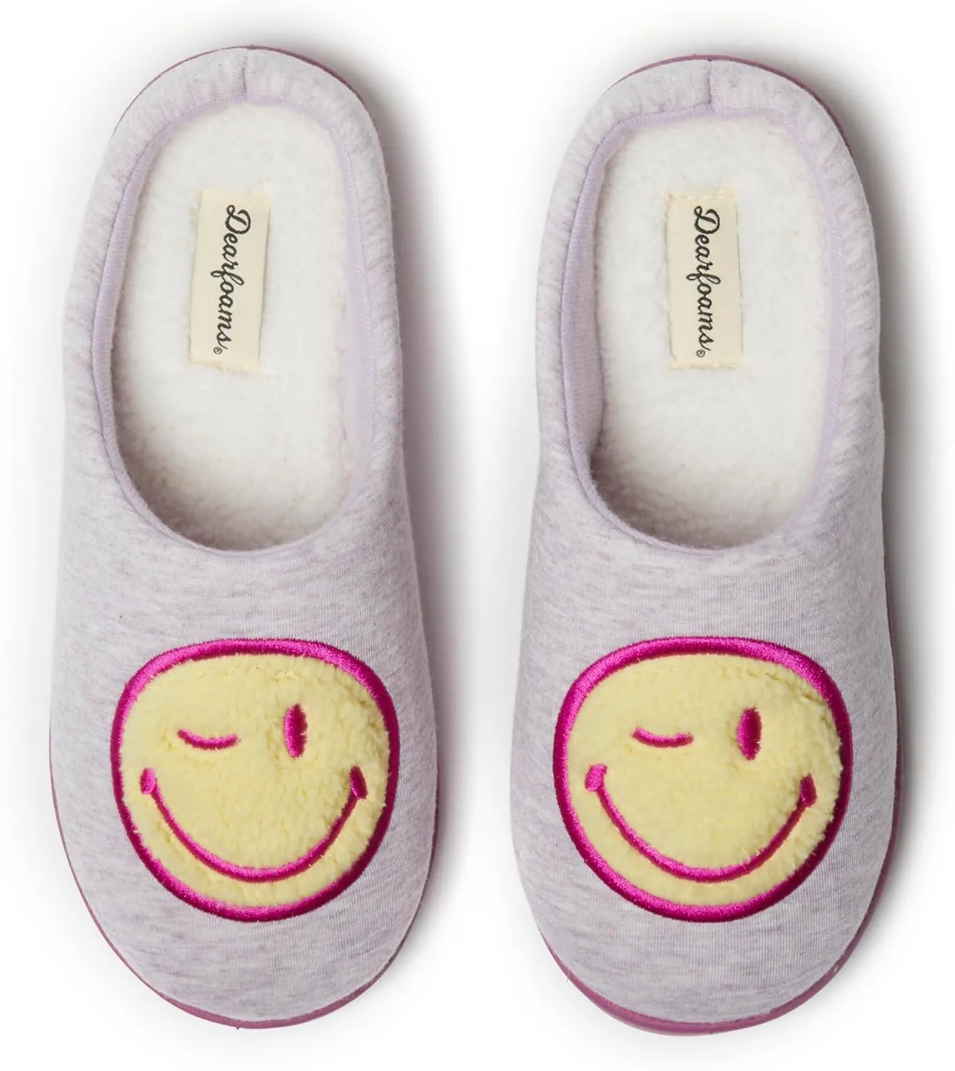 Dearfoams Unisex Adult Smile Icon Retro Preppy Slipper