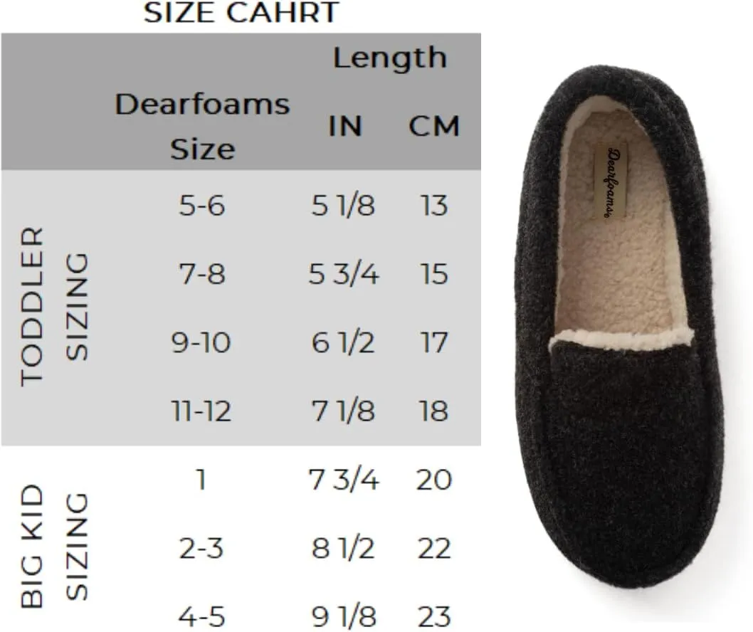 Dearfoams Unisex-Child Gifts for Kids Memory Foam Cozy Amari Moccasin Slipper